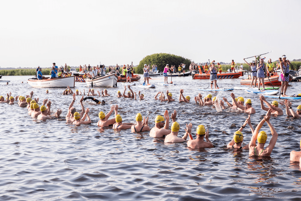 The finish of the elfstedenzwemtocht