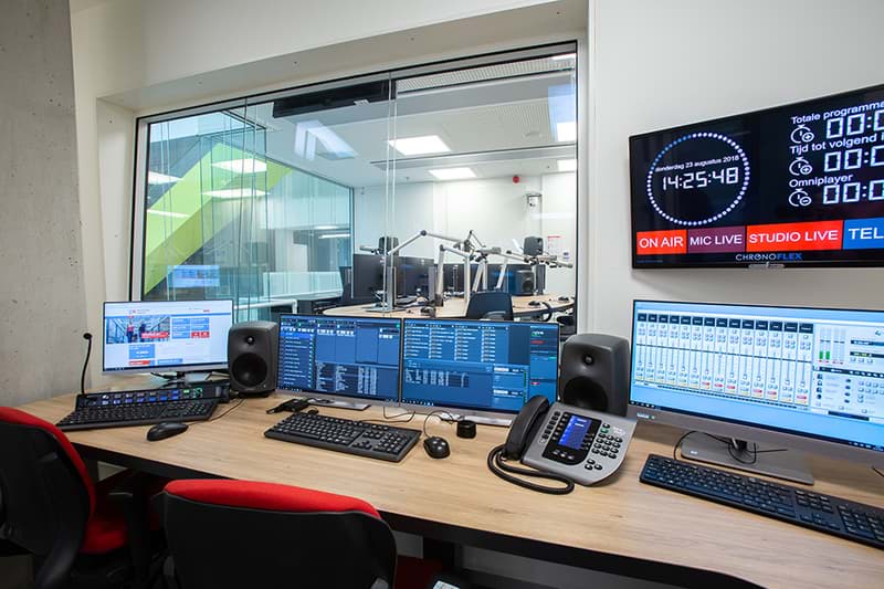 De nieuwe radiostudio van de Hogeschool Utrecht met de ChronoFlex Broadcast