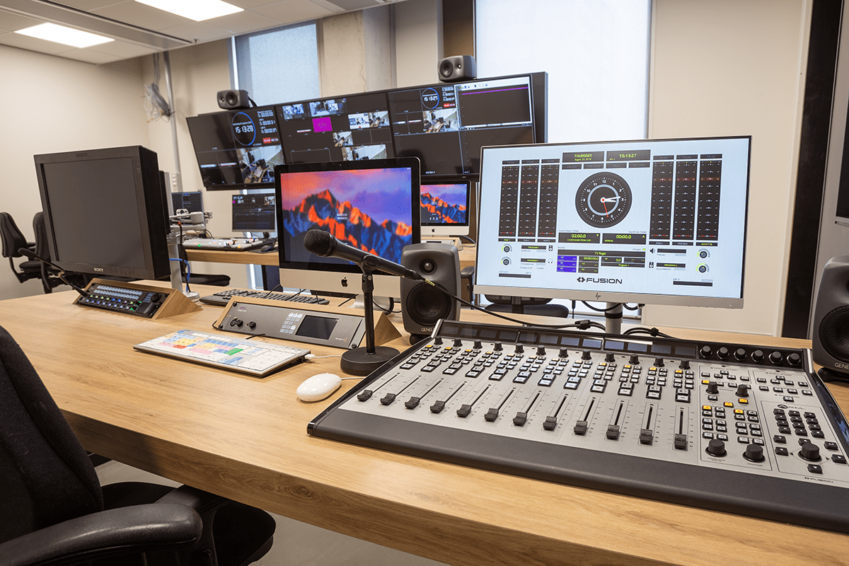 The new radio studio at the University of Applied Sciences Utrecht